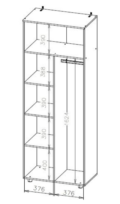 Байкал Шкаф двухстворчатый комбинированный SAFE Дуб Золотой/Графит