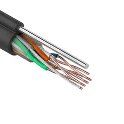 Кабель REXANT UTP 4PR 24AWG, CAT5e наружный (OUTDOOR) + ТРОС*1 (бухта 305 м)