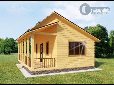 Д-05 ДАЧНЫЙ ДОМ ИЗ БРУСА: ГАБАРИТНЫЕ РАЗМЕРЫ: (6Х8М), ОБЩАЯ ПЛОЩАДЬ: 48М²