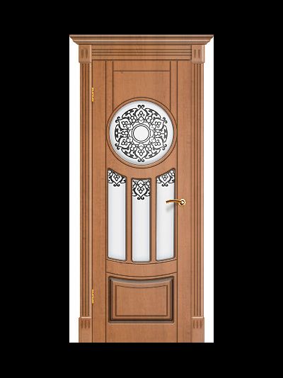 Дверь со стеклом в цвете клен медовый, Зевс