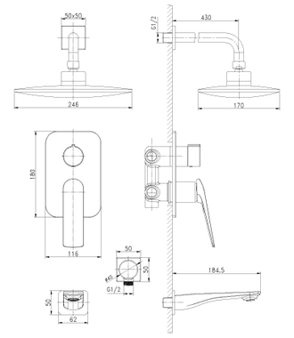 Смеситель для ванны Allegro LM5922CW