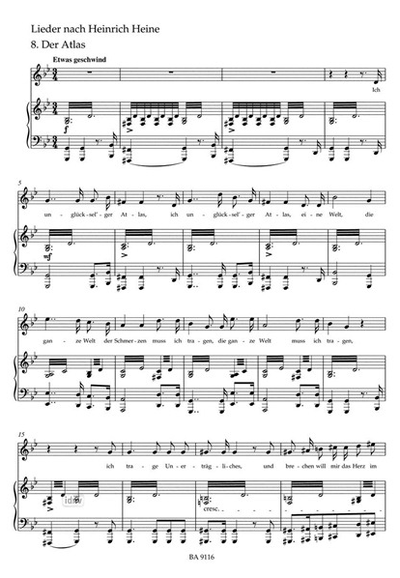 Schubert Schwanengesang D 957,  "Die Taubenpost" D 965 A High Voice