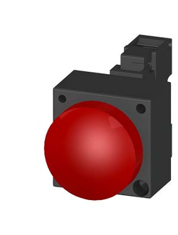 3SB3204-6AA20 КОМПЛЕКТНОЕ УСТРОЙСТВО, КРУГЛЫЙ СВЕТОВОЙ ИНДИКАТОР BA 9S КРАСНАЯ
