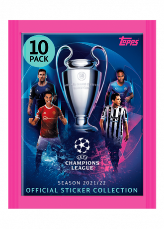 Пакет наклейок (стікерів, наліпок) TOPPS UEFA Champions League 2021/22 (Ліга Чемпіонів УЄФА 2021/22) - 10 наклейок