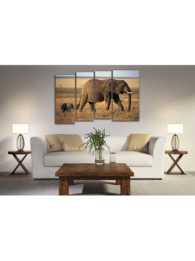 Модульная картина &quot;Слоненок и его мама&quot;