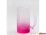 Кружка 500мл пивная стеклянная матовая (фиолетовая)