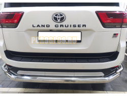 Защита заднего бампера угловая большая d76/42 для Toyota Land Cruiser 300 GR Sport 2021-