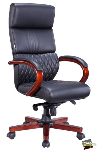 Кресло для руководителя  Everprof President Wood Экокожа Черный