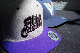 вышивка 3д на серо-фиолетовом снэпбэке