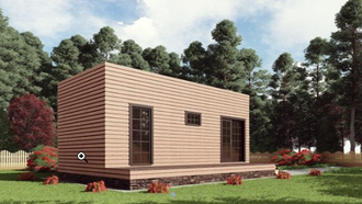 Одноэтажный каркасный дом с одной спальней 39м² (SK42)