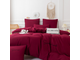 Однотонный сатин постельное белье с вышивкой цвет Бордовый CH021 (1.5 спальное, двуспальное, Евро и Дуэт семейный)