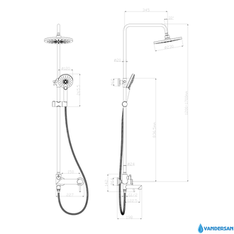 Смеситель для ванны и душа Minima LM3862C с тропическим душем