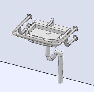 Поручень для раковины инвалидный настенного крепления