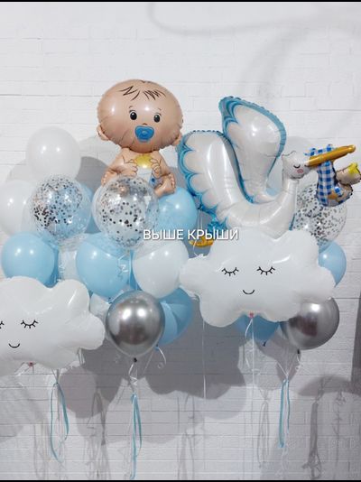 Сет воздушных шаров для выписки из роддома "Зайчик"
