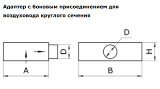 Адаптер прямоугольного сечения