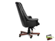 Кресло для руководителя Zurich A кожа черная+к/з/т.орех