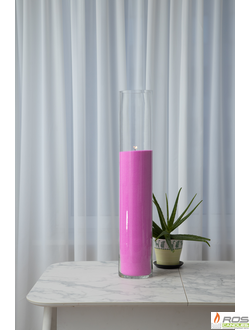 Насыпная свеча "Цилиндр 80 см", розовая "Розовый", с отдушкой "Ванильная карамель"