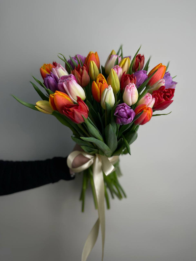 Букет тюльпанов миксом 35шт
