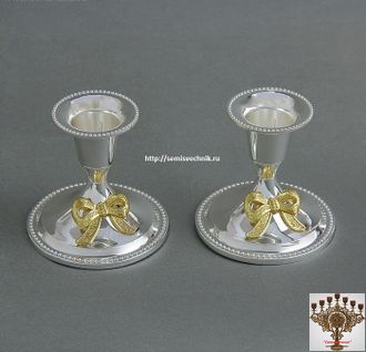 Подсвечник из металла &quot;Бантик&quot;, набор на 2 шт. (Candlesticks &quot;Bow&quot;)