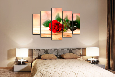 Модульная картина "Нежный бутон розы"