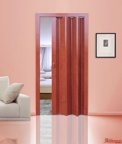 Дверь "Гармошка" вишня