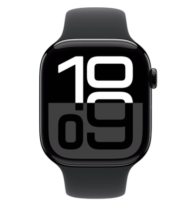 Apple Watch Series 10 46mm Black Aluminum Case with Black Sport Band
