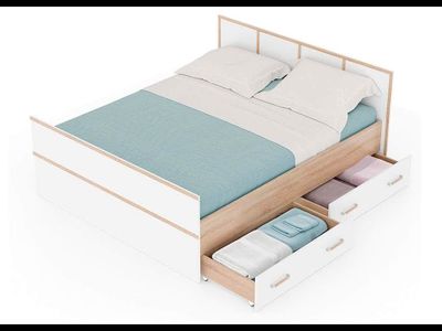 Сакура Кровать 1,6м LIGHT Дуб сонома/белый