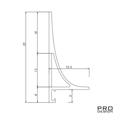 Плинтус Pro Design Corner L 584 Анодированный