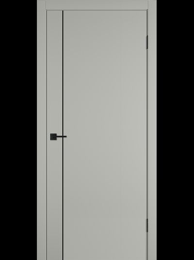 Дверь Basic 1V серый эмалекс с молдингом