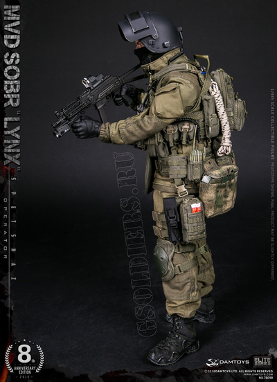 Боец СОБР "Рысь" КОЛЛЕКЦИОННАЯ ФИГУРКА 1/6 scale RUSSIAN SPETSNAZ MVD SOBR LYNX (78059) DAMTOYS