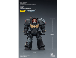 Терминатор Черных Храмовников (Warhammer 40K) - КОЛЛЕКЦИОННАЯ ФИГУРКА 1/18 Black Templars Terminator with Power Sword and Storm Bolter (JT03097) - JOYTOY