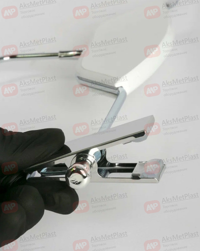 AM030W (SHL030W) Вешалка металлическая с зажимами для брюк и юбок с деревянной вставкой цвет: белый