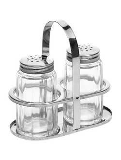 Набор для специй соль+перец, стекло, сталь, H=95, L=105, B=55 мм