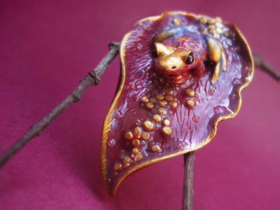 "Песнь Принцессы Вишнёвого Лотоса", фэнтези-брошь в восточном стиле