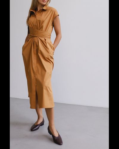 Платье-рубашка из плотного итальянского хлопка (сафари)