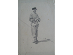 Бурак А.Ф. Суворовец 1950-е гг. Бумага, карандаш 29,5Х20,5 (501)