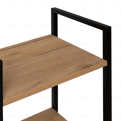 Стеллаж Стилвуд 15 узкий с пятью полками Черный/Дуб крафт золотой