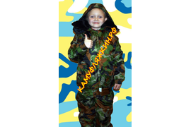 Детский зимний болоневый камуфляжный костюм фото4
