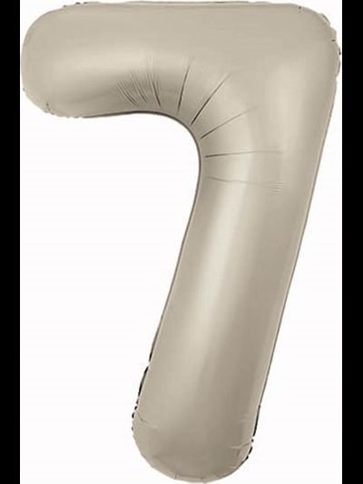 Шар цифра 7 кремовая