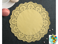 САЛФЕТКА АЖУРНАЯ БУМАЖНАЯ ЖЕЛТАЯ 19 СМ
