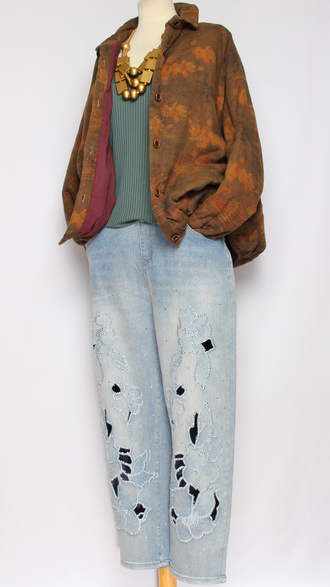 Куртка хлопок "Объемная с воротником" горчица до р.52