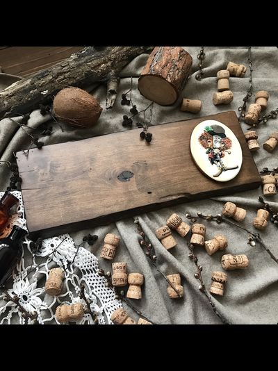 доска для подачи блюд, тёмная