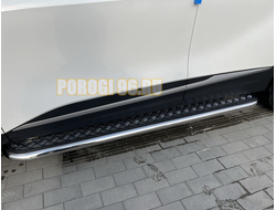 Пороги с накладным листом d53 для Kia Sportage 5 2022- комплектация GT-Line (кроме комплектации Style и X-Line)