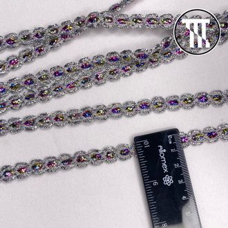 Тесьма, цв. Серебро № 07, шир. 1 см