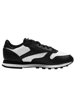 Кроссовки Reebok classic кожаные черно-белые женские
