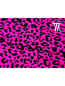 Бифлекс матовый принт Леопард арт. 005, цв. Неон-розовый (холодный)