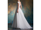 Свадебное Платье Белое А-силуэт Бежевый пояс CB-60572