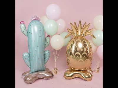 Шар 3D (59''/150 см) Фигура на подставке, Ананас, Золото