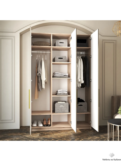 Тринити ШК-001 шкаф 3 створчатый Дуб Крафт серый/МДФ - матовая Флан GA-06