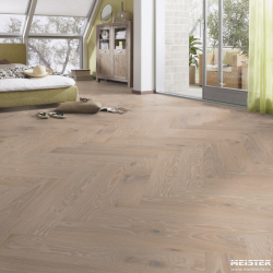 Паркетная доска PS 500 Meister Дуб витал Белоснежный 8803, масло в интерьере